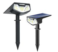 SUNNMO Spot Solaire Exterieur, Lot de 2 Lampe Solaire Exterieur Jardin Puissante, Lumiere Solaire Exterieur avec 3 Modes, Eclairage Exterieur Solaire Étanche IP65 pour Jardin Allée Chemin Blanc Froid