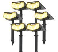 SUNNMO Spot Solaire Exterieur, Lot de 6 Lampe Solaire Exterieur Jardin Puissante, Lumiere Solaire Exterieur avec 3 Modes, Eclairage Exterieur Solaire Étanche IP65 pour Jardin Allée Chemin Blanc Chaud