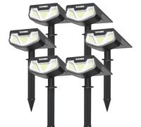 SUNNMO Spot Solaire Exterieur, Lot de 6 Lampe Solaire Exterieur Jardin Puissante, Lumiere Solaire Exterieur avec 3 Modes, Eclairage Exterieur Solaire Étanche IP65 pour Jardin Allée Chemin Blanc Froid