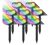 SUNNMO Spot Solaire Exterieur, Lot de 8 Lampe Solaire Exterieur Jardin Puissante, Lumiere Solaire Exterieur avec 10 Modes, Eclairage Exterieur Solaire Étanche IP65 pour Jardin Allée Chemin RGB
