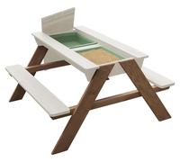 Sunny Dave Table Sable et Eau / Pique Nique en Bois - Beige | Avec Couvercle et Boîtes de Rangement | Jeu Enfant à Eau pour le Jardin