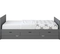 Sunny Eli Lit Gigogne Avec 3 Tiroirs De Rangement Gris, En Bois | 2 Places Pour Chambre Enfant - Sans Matelas - 206,5 X 97 X 75 Cm | Pour Matelas: 90