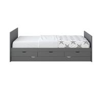 Sunny Eli Lit Gigogne Avec 3 Tiroirs De Rangement Gris, En Bois | 2 Places Pour Chambre Enfant - Sans Matelas - 206,5 X 97 X 75 Cm | Pour Matelas: 90 X 200 Cm.