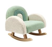 Sunny Filou Fauteuil à Bascule pour Enfants, Arc-en-ciel, Vert | Chaise Tissu Teddy | Pour la salle de jeux ou la chambre d'enfant - 55 x 55 x 50 cm - à partir de 3 ans - 100 kg max.