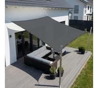 SUNNY GUARD Voile d'ombrage Imperméable 1.5x2m avec Oeillets Rectangulaire Toile Ombrage UV Protection pour Balcon, Patio, Jardin, Gris Anthracite