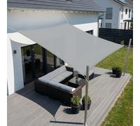 SUNNY GUARD Voile d'ombrage Imperméable 1x2m avec Oeillets Rectangulaire Toile Ombrage UV Protection pour Balcon, Patio, Jardin, Gris Clair