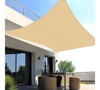 SUNNY GUARD Voile d'ombrage Rectangulaire 5x5m Imperméable Toile Ombrage UV Protection pour Patio Jardin, Terrasse, Extérieur, Balcon,Sable