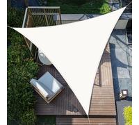 SUNNY GUARD Voile d'ombrage Triangulaire 2.5x2.5x2.5m Imperméable Toile Ombrage UV Protection pour Patio Jardin, Terrasse, Extérieur, Balcon,Crème
