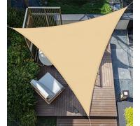 SUNNY GUARD Voile d'ombrage Triangulaire 6x6x6m Imperméable Toile Ombrage UV Protection pour Patio Jardin, Terrasse, Extérieur, Balcon,Sable