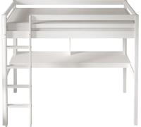 Sunny Sil Lit Mezzanine Avec Bureau, Blanc, En Bois | Lit En Mezzanine Pour Enfants - Sans Matelas - Avec Échelle 208 X 100,5 X 172 Cm | Pour Matelas