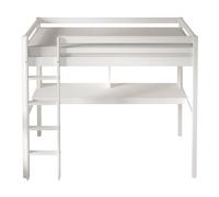 Sunny Sil Lit Mezzanine Avec Bureau, Blanc, En Bois | Lit En Mezzanine Pour Enfants - Sans Matelas - Avec Échelle 208 X 100,5 X 172 Cm | Pour Matelas : 90 X 200 Cm