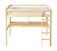 Sunny Sil Lit Mezzanine Avec Bureau, Couleur Naturelle, En Bois | Lit En Mezzanine Pour Enfants - Sans Matelas - Avec Échelle 208 X 100,5 X 172 Cm | Pour Matelas : 90 X 200 Cm