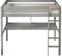 Sunny Sil Lit Mezzanine Avec Bureau, Gris, En Bois | Lit En Mezzanine - Sans Matelas - Avec Échelle 208 X 100,5 X 172 Cm | Pour Matelas : 90 X 200 Cm