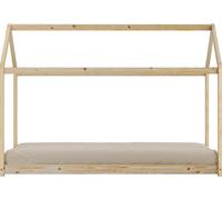 Sunny Zoey Lit Cabane Beige, En Bois | Au Sol, Montessori - Sans Matelas - 206 X 98 X 154 Cm | Pour Matelas De Dimensions : 90 X 200 Cm.