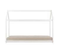Sunny Zoey Lit Cabane Blanc, En Bois | Au Sol, Montessori - Sans Matelas - 206 X 98 X 154 Cm | Pour Matelas De Dimensions : 90 X 200 Cm.