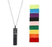 SUNNYCLUE 1 boîte de 1 colliers D'Aromathérapie avec 10 tampons de Recharge Médaillon en Acier Inoxydable Noir 304 pendentifs en Forme de Bouteille Creuse en Forme de Nuage Bijoux Diffuseur pour Femme