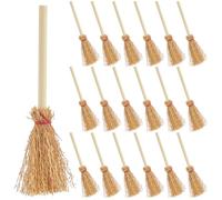 SUNNYCLUE 1 boîte de 30 mini Balais de Paille Petits Balais de Sorcière de 3.5490cm ({3} pouces) de Long Balais de Paille Artificiels en Bois pour Costumes D'Halloween Cosplay Fêtes et Jardins Féeriqu