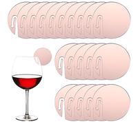 SUNNYCLUE 1Boîte 20 pièces Étiquettes de marqueurs de charmes de verre à vin charmes de verre à vin de noël Acrylique Étiquettes de Boisson Breloques Drôle Plat Rond en Plastique Verre à Vin Étiquette
