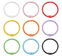 SUNNYCLUE 54 anneau de Reliure Coloré de 9 couleurs Anneau Métallique de 1{6} cm Alliage Robuste pour Carnet de Notes Livre Papier Fermoirs Porte Clés Ouverts pour Fiches Fournitures Scolaires et de B