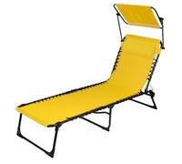 SUNNYDAYS, transat de plage avec parasol, couleur jaune. Quantité : 1 pièce