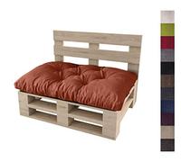 sunnypillow Coussin Assise pour Palette Euro Canapé Jardin Salon - Extérieur - Siège 120 x 60 cm - Gros Coussins Mobilier Jardin Banquette - Différentes Tailles et Couleurs à Choisir - Orange