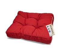 sunnypillow Coussin de Jardin pour Chaise Fauteuil Rotin - Galette de Chaise Anti UV - Extérieur Impermeable - Coussin de Sol idéal pour Balcon, Terrasse - 70 x 70 x 10 cm - Rouge