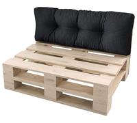 sunnypillow Coussin Dossier pour Palette Euro Canapé Jardin Salon - Extérieur - Appui 120 x 60 cm - Gros Coussins Mobilier Jardin Banquette - Différentes Tailles et Couleurs à Choisir - Noir