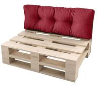 sunnypillow Coussin Dossier pour Palette Euro Canapé Jardin Salon - Extérieur - Appui 120 x 60 cm - Gros Coussins Mobilier Jardin Banquette - Différentes Tailles et Couleurs à Choisir - Rouge