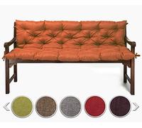 sunnypillow Coussin pour Banc de Jardin 120 x 50 x 50 cm - Matelas Exterieur, Interieur - Coussins Assise & Dossier Souples - Confortable Coussins pour terrasse, Balcon, Banquette - Orange