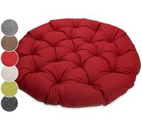 Sunnypillow Coussin pour Fauteuil Papasan - Rond diamètre 120 cm épaisseur 15 cm - Résistant aux UV, imperméable, extérieur/intérieur - Coussin de Sol pour Meubles de Jardin - Rouge
