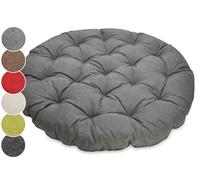 Sunnypillow Coussin pour Fauteuil Papasan - Rond diamètre 120 cm épaisseur 15 cm - Résistant aux UV, imperméable, extérieur/intérieur - Coussin de Sol pour Meubles de Jardin - Gris