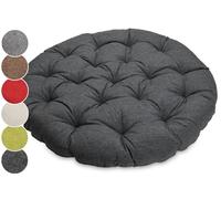 Sunnypillow Coussin pour Fauteuil Papasan - Rond diamètre 120 cm épaisseur 15 cm - Résistant aux UV, imperméable, extérieur/intérieur - Coussin de Sol pour Meubles de Jardin - Anthracite