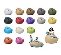 sunnypillow Pouf Poire 100cm diamètre avec 120 L Billes de polystyrène intérieure extérieur Fauteuil avec Rembourrage Perles EPS Beige