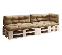 sunnypillow Set de 5 Coussins pour Palette Euro Canapé Jardin Salon - Extérieur - Gros Coussins Banquette - Différentes Tailles et Couleurs à Choisir - Matelas de Sol (Assise + Dossier) - Beige