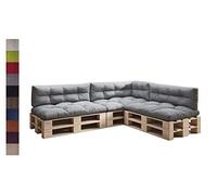 sunnypillow Set de 7 Coussins pour Palette Euro Canapé Jardin Salon - Extérieur - Gros Coussins Banquette - Différentes Tailles et Couleurs à Choisir - Matelas de Sol (Assise + Dossier) - Anthracyt