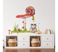 Sunnywall Graz Design Sticker mural pour chambre d'enfant Motif souris et escargot