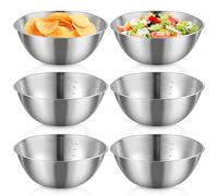 SUNOYA Cul De Poule Inox, Bols Mélangeurs En Acier Inoxydable, Bol Inox, Saladiers, Bols À Mélanger, Saladier Inox Avec Balance Pour Mélanger Salade De Fruits, Riz Et Pâtes (6, 19.3)