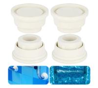 SUNOYA Lot de 4 tampons en caoutchouc pour échelle de piscine, protection pare-chocs, blanc, caoutchouc, 6*3,3cm