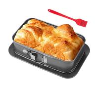 SUNOYA Moule à charnière rectangulaire - 28 x 18 cm - Avec fond plat - Rectangulaire - Avec dissolvant à gâteau - Parfait pour les gâteaux et tartes