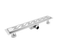 sunrik Caniveau de Douche Acier INOX 30cm，Caniveau de Douche avec Siphon à bloqueur d'odeurs et Filtre à Cheveux，Caniveau Extra Plat，Drainage Rapide