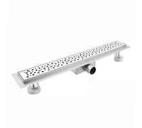 Sunrik Caniveau de Douche en Acier Inox 70cm - Siphon à Bloqueur d'Odeurs, Filtre à Cheveux, Extra Plat, Drainage Rapide