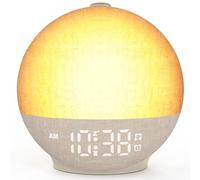 Sunrise Réveil lumineux avec simulation du coucher du soleil, 30 sons de sommeil, machine à bruit blanc, veilleuse 12 couleurs, horloge de chevet numérique facile à utiliser, lampe de soleil pour