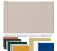 SunSail Voile de soleil selon les dimensions, avec œillets, imperméable, protection solaire, contre le vent, résistant à l'hiver, pour jardin, terrasse, balcon, protection solaire, 0,6 x 1,8 m, taupe