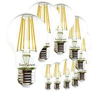 SUNSEED 10x Ampoule Filament LED Standard E27 9W équivalent 83W Blanc Chaud 2700K