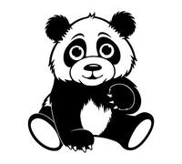 Sunset Graphics & Decals Autocollant en vinyle pour voiture Panda Bear | Voitures, camions, ordinateur portable, ordinateur portable, noir, 12,7 cm | SGD000127