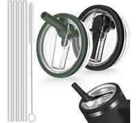 Sunshine smile Stanley - Lot de 2 couvercles de rechange anti-fuite pour gobelet Stanley Cup - Avec 4 pailles et 1 brosse à paille - Couvercle de rechange pour gobelet Stanley Cup - Couvercle de