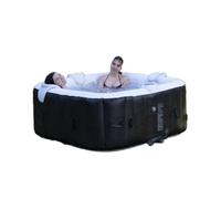 Sunspa Piscine gonflable avec spa Square – Noir, 6 personnes, 185 x 185 x 65 cm