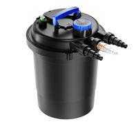 Wiltec CPF-250 Filtre de bassin à pression avec stérilisation UV - 420 x 420 x 500 mm - 11 W / étang 10000 l max. / réservoir 25 l - Nettoyage facile - Filtration eau à grand débit