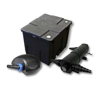 SunSun Kit complet: CBF-350 Filtre de bassin jusqu'à 12000 L Biologique, CTF-3800 SuperECO pompe de filtration 3600l/h 20W, CUV-224 lampe uv UVC Clarificateur avec 24W