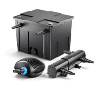 SunSun Kit complet: CBF-350 Filtre de bassin jusqu'à 12000 L Biologique, CTF-3800 SuperECO pompe de filtration 3600l/h 20W, CUV-218 lampe uv UVC Clarificateur avec 18W